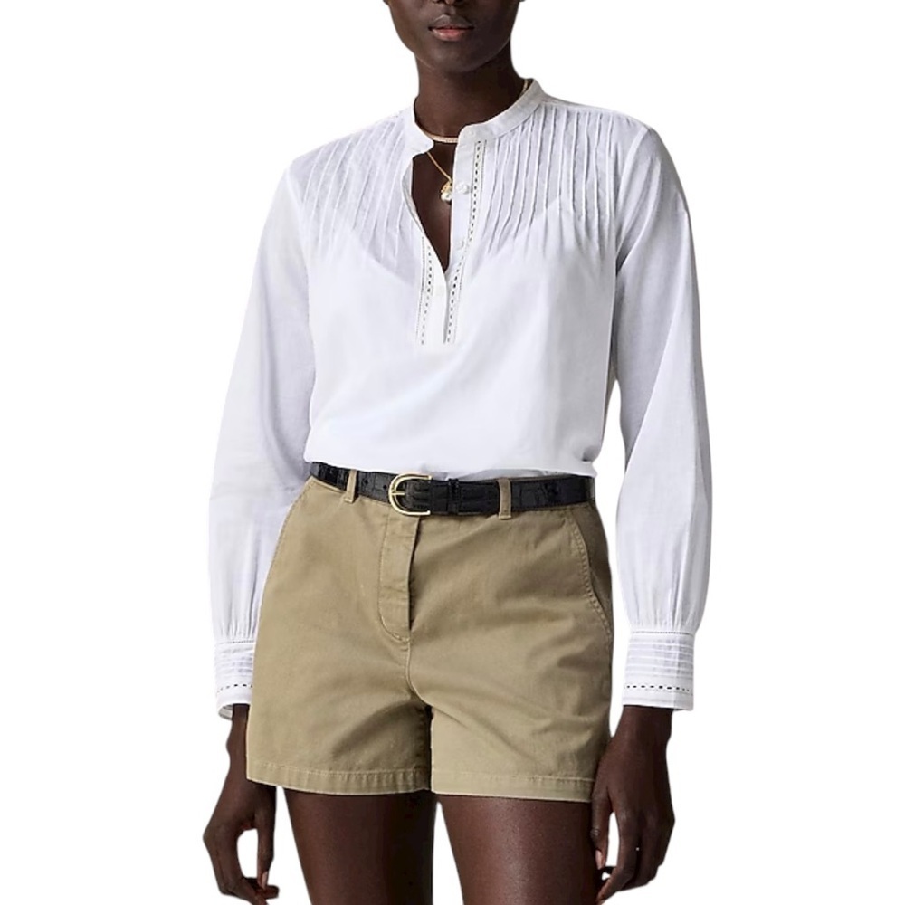 J. Crew Classic Heritage 4” Women's Cotton Blend Chinos Shorts NWT 6 Khaki